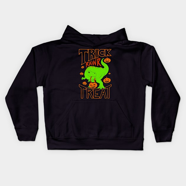 Trick Rawr Treat Kids Hoodie by Sachpica